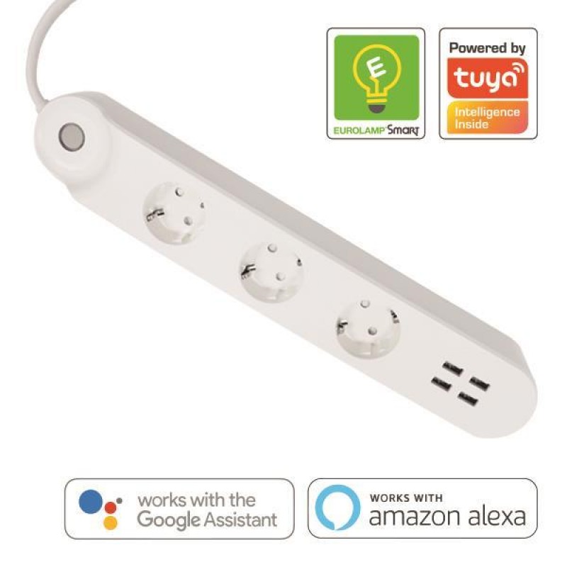 SMART POWER STRIP 3 SCHUKO AND 4 USB PORTS WITH WIFI AND POWER METER 110-240V 16A 147-77915 SMART POWER STRIP 3 SCHUKO AND 4 USB PORTS WITH WIFI AND POWER METER 110-240V 16A 147-77915