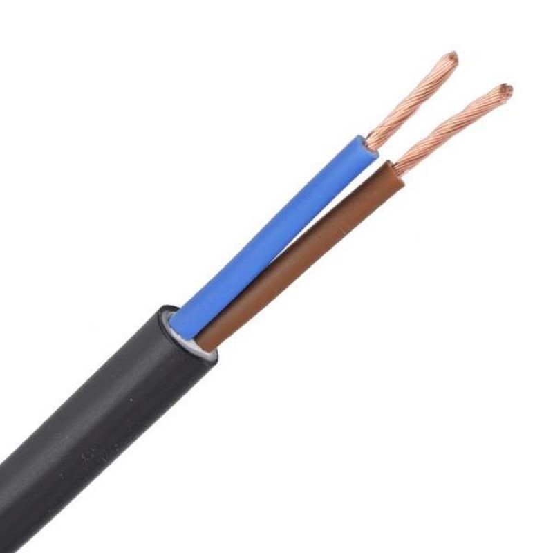 КАБЕЛ ГЪВКАВ H03VV-F 2X0.75MM2 ЧЕРЕН