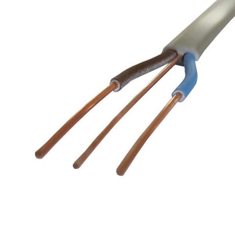 КАБЕЛ ДВУЖИЛЕН ПЛОСЪК СИВ 2X10+4MM2