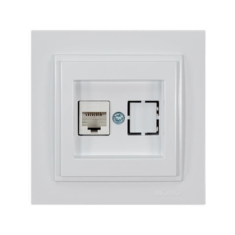 КОНТАКТНА РАМКА RJ45 CAT 6 БЯЛА