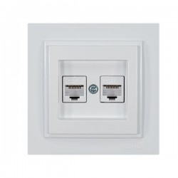 ДВОЕН КОМПЮТЪРЕН КОНТАКТ DESPINA С 2 X RJ45 CAT 6 БЯЛ