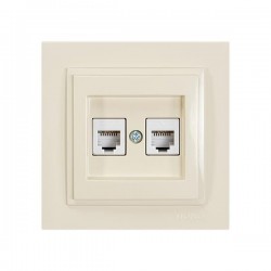 ДВОЕН ТЕЛЕФОНЕН КОНТАКТ RJ45 CAT3 КРЕМ