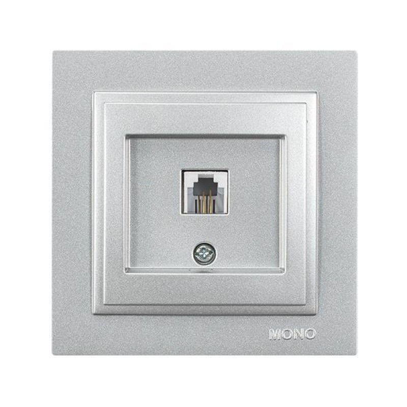 DESPINA NUMERIC PHONE SOCKET OUTLET RJ11 CAT3 SILVER 152-10438