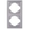 2 GANG VERTICAL FRAME SILVER 152-12225
