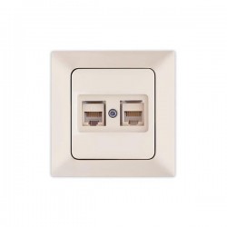 ДВОЕН RJ45 КОМПЮТЪРЕН КОНЕКТОР КРЕМ