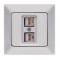 ДВОЕН RJ45 КОНЕКТОР КАТ. 6 СРЕБРИСТ