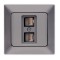 ДВОЕН КОМПЮТЪРЕН КОНТАКТ CAT 6 RJ45 ГРАФИТ