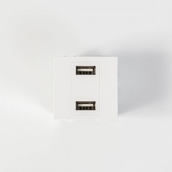 КОНТАКТЕН МОДУЛ С 2 USB ПОРТА БЯЛ