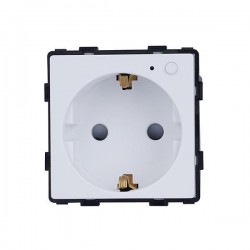 УМЕН ZIGBEE 16А ШУКО КОНТАКТ С ИНДИКАТОР, БУТОН ВКЛ./ИЗКЛ. И ИЗМЕРВАНЕ НА КОНСУМАЦИЯ БЯЛ ЦВЯТ