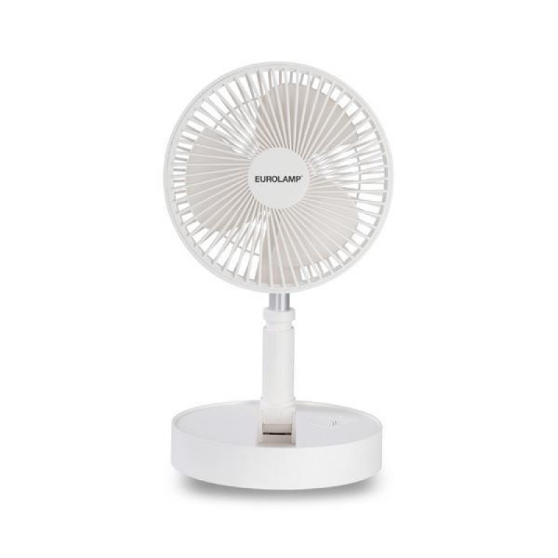 FOLDABLE FAN RECHARGABLE WHITE Φ20 4W 300-20509