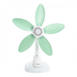 TABLE FAN WITH CLIP AND FLEXIBLE BLADES WHITE-MINT Φ34 12W 300-20515 TABLE FAN WITH CLIP AND FLEXIBLE BLADES WHITE-MINT Φ34 12W 300-20515