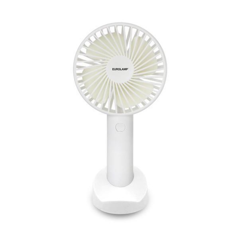 HAND FAN RECHARGEABLE WITH USB AND MOBILE BASE Φ10 WHITE 300-20524