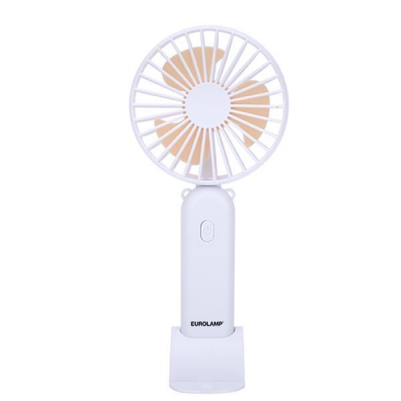 HAND FAN RECHARGEABLE WITH USB Φ9 WHITE-YELLOW 300-20528