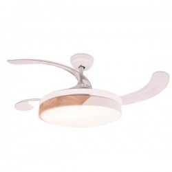 DECORATIVE FAN WHITE WITH RETRACTABLE BLADES,BLUETOOTH SPEAKER,LED LIGHT AND REMOTE CONTROL 40W DC MOTOR 300-25019 DECORATIVE FAN WHITE WITH RETRACTABLE BLADES,BLUETOOTH SPEAKER,LED LIGHT AND REMOTE CONTROL 40W DC MOTOR 300-25019