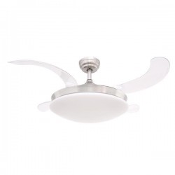 DECORATIVE FAN NIKEL WITH RETRACTABLE BLADES,LED LIGHT AND REMOTE CONTROL 40W DC MOTOR 300-25020 DECORATIVE FAN NIKEL WITH RETRACTABLE BLADES,LED LIGHT AND REMOTE CONTROL 40W DC MOTOR 300-25020