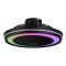 ДЕКОРАТИВНА ТАВАННА ЛАМПА С ВЕНТИЛАТОР ЧЕРЕН RGB