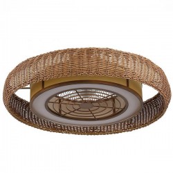 DECORATIVE CEILING LIGHT WITH FAN Φ65 BROWN KNITTED 20W DC MOTOR WITH 60W LED LIGHT AND CONTROL 300-25052 DECORATIVE CEILING LIGHT WITH FAN Φ65 BROWN KNITTED 20W DC MOTOR WITH 60W LED LIGHT AND CONTROL 300-25052