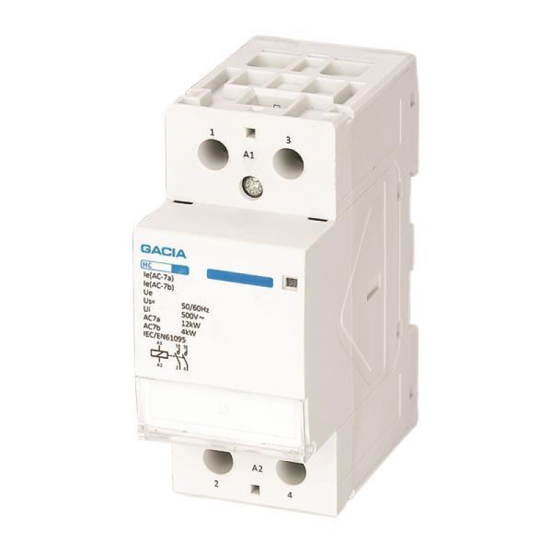 РЕЛЕ ЗА ШИНА 2Х40А 2NO 24V AC GACIA