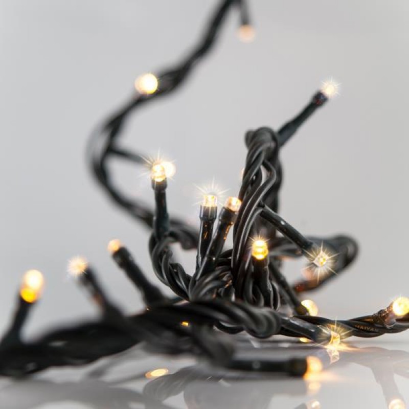 LINE, 700 FLASH LED 5mm, 31V ADAPTOR, 4 CONNECTORS UNTIL 2 SET, GREEN PVC WIRE, WARM WHITE LED, PER 10cm, LEAD WIRE 3m, IP44 600-02561