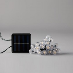 LINE, 80 LED 5mm, WITH ACRYLIC BALLS 1,8cm, SOLAR PANEL WITH LIGHT SENSOR, 8 M/F, GREEN PVC WIRE, WARM WHITE LED, PER 10cm, LEAD WIRE 1m, IP44 600-04850 LINE, 80 LED 5mm, WITH ACRYLIC BALLS 1,8cm, SOLAR PANEL WITH LIGHT SENSOR, 8 M/F, GREEN PVC WIRE, WARM WHITE LED, PER 10cm, LEAD WIRE 1m, IP44 600-04850