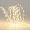 LINE 100 MINI LED, 4.5V ADAPTOR, 8 M/F, SILVER COPPER WIRE, WARM WHITE LED, PER 10cm, LEAD WIRE 5m, IP44 600-07061