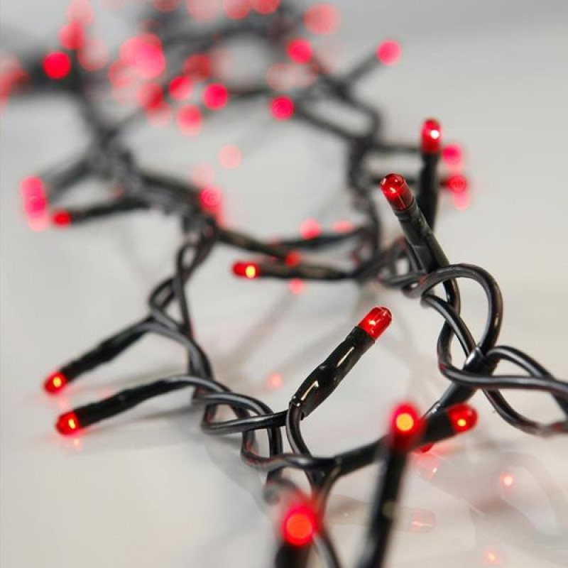 LINE, 100 LIGHTS 4mm, 230V, CONNECTOR UNTIL 3, LEAD WIRE 150cm, GREEN WIRE, RED LIGHT, PER 5cm, IP20 600-10113