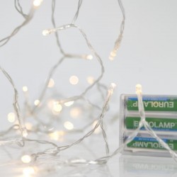 LINE, 20 LED 5mm, BATTERY BOX 3xAA, TRANSPARENT WIRE, WARM WHITE LED PER 10cm, LEAD WIRE 50cm, IP20 600-11131