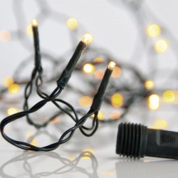 LINE, 300 LED 3mm, 31V ADAPTOR, CONNECTOR UNTIL 3, GREEN WIRE, WARM WHITE LED PER 5cm, LEAD WIRE 3m, IP44 600-11318