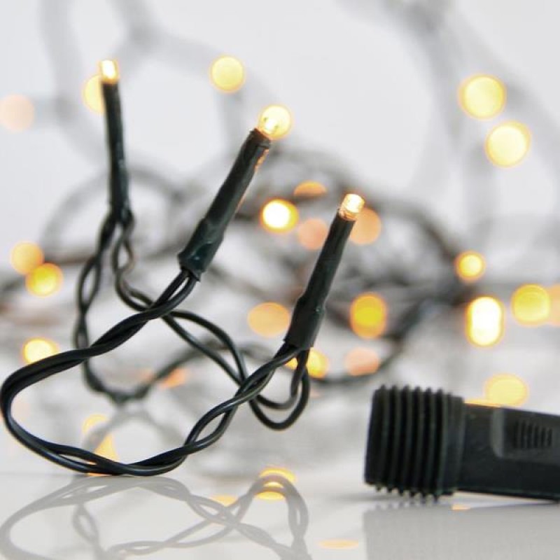 LINE, 300 LED 3mm, 31V ADAPTOR, CONNECTOR UNTIL 3, GREEN WIRE, WARM WHITE LED PER 5cm, LEAD WIRE 3m, IP44 600-11318