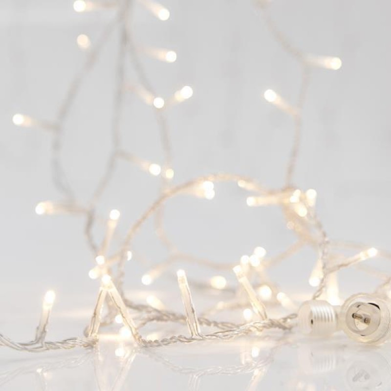 LINE, 100 LED 3mm, 31V ADAPTOR, CONNECTOR UNTIL 3, TRANSPARENT WIRE, DAYLIGHT LED PER 5cm, LEAD WIRE 3m, IP44 600-11323