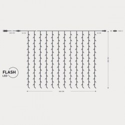 CURTAIN, 500 FLASH LED 5mm, 31V ADAPTOR, CONNECTOR UNTIL 3, TRANSPARENT WIRE, WARM WHITE LED (H250 x W300cm, 20 LINES x 25 LED), LEAD WIRE 3m, IP44 600-11376 CURTAIN, 500 FLASH LED 5mm, 31V ADAPTOR, CONNECTOR UNTIL 3, TRANSPARENT WIRE, WARM WHITE LED (H250 x W300cm, 20 LINES x 25 LED), LEAD WIRE 3m, IP44 600-11376