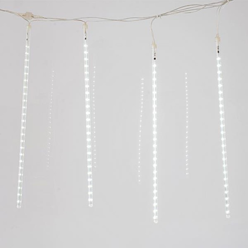 SNOWDROP, 240 LED, 7V ADAPTOR, CONNECTOR UNTIL 3, TRANSPARENT WIRE, 5 TUBES 50cm WITH WHITE LED EVERY 1m, LEAD WIRE 5m, IP44 600-11432