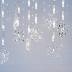 ICICLE, 56 LED 5mm WITH 14 SNOWFLAKES 11cm, 3.4V ADAPTOR, TRANSPARENT WIRE, WHITE LED, H80xW300cm, LEAD WIRE 3m, IP44 600-11446 ICICLE, 56 LED 5mm WITH 14 SNOWFLAKES 11cm, 3.4V ADAPTOR, TRANSPARENT WIRE, WHITE LED, H80xW300cm, LEAD WIRE 3m, IP44 600-11446