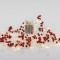 LINE, 72 MINI LED, WITH RED BERRY 1,2cm, BATTERY 3xAA , WITH TIMER, SILVER COPPER WIRE, WARM WHITE LED, PER 10cm, LEAD WIRE 50cm, IP20 600-11453