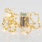 GOLD FABRIC LEAVES BRANCH, 15 MINI LED, BATTERY BOX 3xAA, TIMER, WARM WHITE LED, PER 10cm, LEAD WIRE 50cm, IP20 600-11458