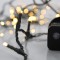 LINE, 100 LED 3mm, 31V ADAPTOR WITH 8 MULTIFUNCTIONS, GREEN WIRE, WARM WHITE LED PER 5cm, LEAD WIRE 3m, IP44 600-11501