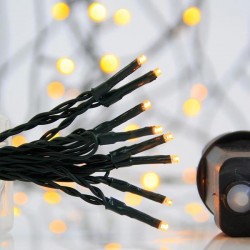 LINE, 400 LED 3mm, 31V ADAPTOR WITH 8 MULTIFUNCTIONS, GREEN WIRE, WARM WHITE LED PER 5cm, LEAD WIRE 3m, IP44 600-11551