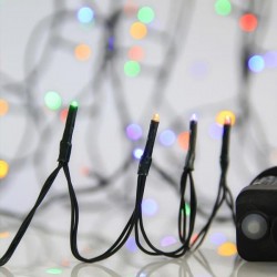 LINE, 400 LED 3mm, 31V ADAPTOR WITH 8 MULTIFUNCTIONS, GREEN WIRE, MULTICOLORED LED PER 5cm, LEAD WIRE 3m, IP44 600-11552
