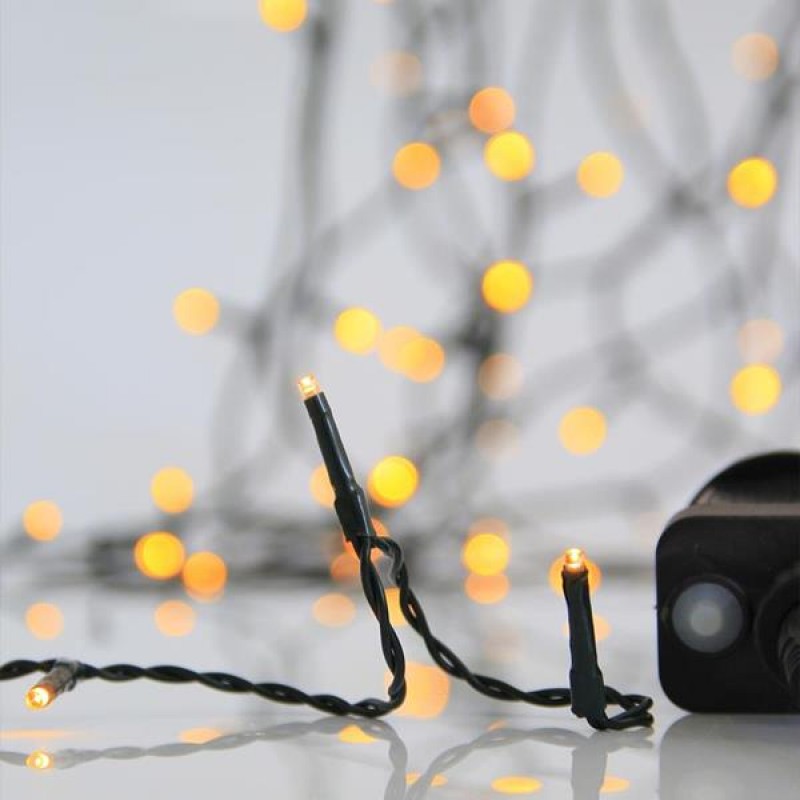 LINE, 1500 LED 3mm, 31V ADAPTOR WITH 8 MULTIFUNCTIONS, GREEN WIRE, WARM WHITE LED PER 5cm, LEAD WIRE 3m, IP44 600-11597