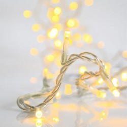 LINE, 20 LED 5mm, BATTERY BOX 3xAA WITH TIMER, TRANSPARENT WIRE, WARM WHITE LED PER 10cm, LEAD WIRE 50cm, IP20 600-11671