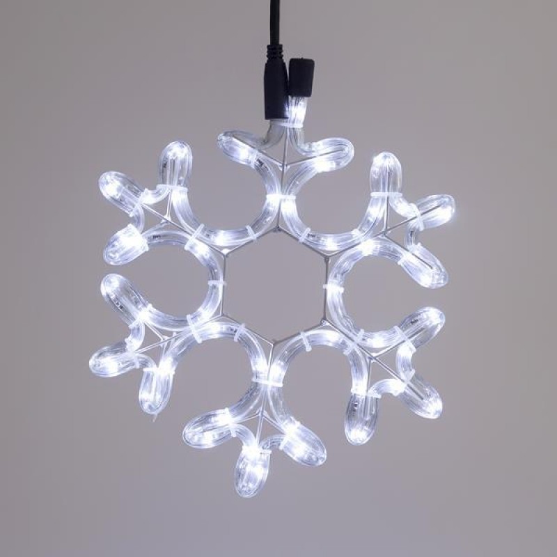 СНЕЖИНКА С LED ЛЕНТА 2М, БЯЛА