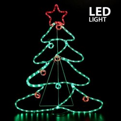 TREE WITH BALLS AND STAR, 6m LED ROPE LIGHT, 2-WAY, ORANGE - GREEN - RED, 88x68cm, IP44 600-20014 TREE WITH BALLS AND STAR, 6m LED ROPE LIGHT, 2-WAY, ORANGE - GREEN - RED, 88x68cm, IP44 600-20014