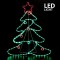 TREE WITH BALLS AND STAR, 6m LED ROPE LIGHT, 2-WAY, ORANGE - GREEN - RED, 88x68cm, IP44 600-20014