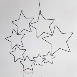 COMET, 8 STARS WITH 65 WARM WHITE LED, BLACK METAL FRAME, BLACK COPPER WIRE, 56x51cm, IP44 600-22412 COMET, 8 STARS WITH 65 WARM WHITE LED, BLACK METAL FRAME, BLACK COPPER WIRE, 56x51cm, IP44 600-22412
