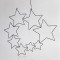 COMET, 8 STARS WITH 65 WARM WHITE LED, BLACK METAL FRAME, BLACK COPPER WIRE, 56x51cm, IP44 600-22412