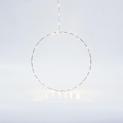 SILVER RING LIGHTED 30cm, 30 MINI LED ON RING AND 15 MINI LED LEAD WIRE, ADAPTOR STEADY, SILVER COPPER WIRE, WARM WHITE LED, LEAD WIRE 3m, IP44 600-22413 SILVER RING LIGHTED 30cm, 30 MINI LED ON RING AND 15 MINI LED LEAD WIRE, ADAPTOR STEADY, SILVER COPPER WIRE, WARM WHITE LED, LEAD WIRE 3m, IP44 600-22413