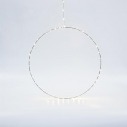 SILVER RING LIGHTED 40cm, 40 MINI LED ON RING AND 15 MINI LED LEAD WIRE, ADAPTOR STEADY, SILVER COPPER WIRE, WARM WHITE LED, LEAD WIRE 3m, IP44 600-22414 SILVER RING LIGHTED 40cm, 40 MINI LED ON RING AND 15 MINI LED LEAD WIRE, ADAPTOR STEADY, SILVER COPPER WIRE, WARM WHITE LED, LEAD WIRE 3m, IP44 600-22414