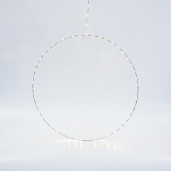 SILVER RING LIGHTED 50cm, 50 MINI LED ON RING AND 15 MINI LED LEAD WIRE, ADAPTOR STEADY, SILVER COPPER WIRE, WARM WHITE LED, LEAD WIRE 3m, IP44 600-22415 SILVER RING LIGHTED 50cm, 50 MINI LED ON RING AND 15 MINI LED LEAD WIRE, ADAPTOR STEADY, SILVER COPPER WIRE, WARM WHITE LED, LEAD WIRE 3m, IP44 600-22415