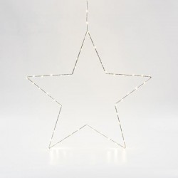SILVER STAR LIGHTED 50cm, 50 MINI LED ON STAR AND 15 MINI LED LEAD WIRE, ADAPTOR STEADY, SILVER COPPER WIRE, WARM WHITE LED, LEAD WIRE 3m, IP44 600-22418 SILVER STAR LIGHTED 50cm, 50 MINI LED ON STAR AND 15 MINI LED LEAD WIRE, ADAPTOR STEADY, SILVER COPPER WIRE, WARM WHITE LED, LEAD WIRE 3m, IP44 600-22418