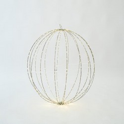 SILVER METAL BALL LIGHTED 60cm, 480 MINI LED, ADAPTOR STEADY, SILVER COPPER WIRE, WARM WHITE LED, LEAD WIRE 3m, IP44 600-22422 SILVER METAL BALL LIGHTED 60cm, 480 MINI LED, ADAPTOR STEADY, SILVER COPPER WIRE, WARM WHITE LED, LEAD WIRE 3m, IP44 600-22422